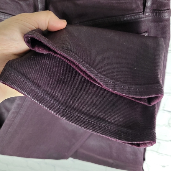 VIGOSS | Stevie straight crop coated burgundy stretch denim jeans - Picture 5 of 11